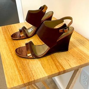 Dex flex 7.5 wedge heels copper brown NWT